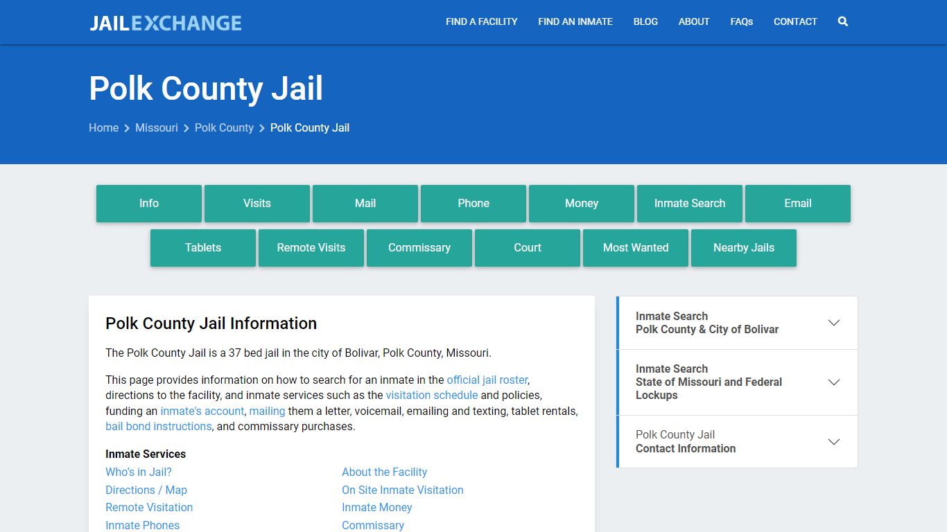 Polk County Jail, MO Inmate Search, Information